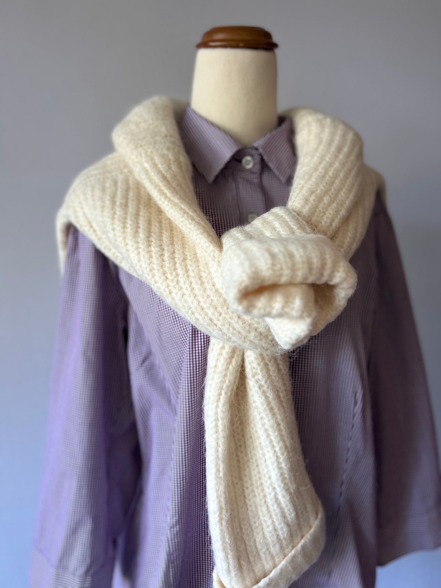 Purple Micro-Check Button-Down Shirt - Size 14