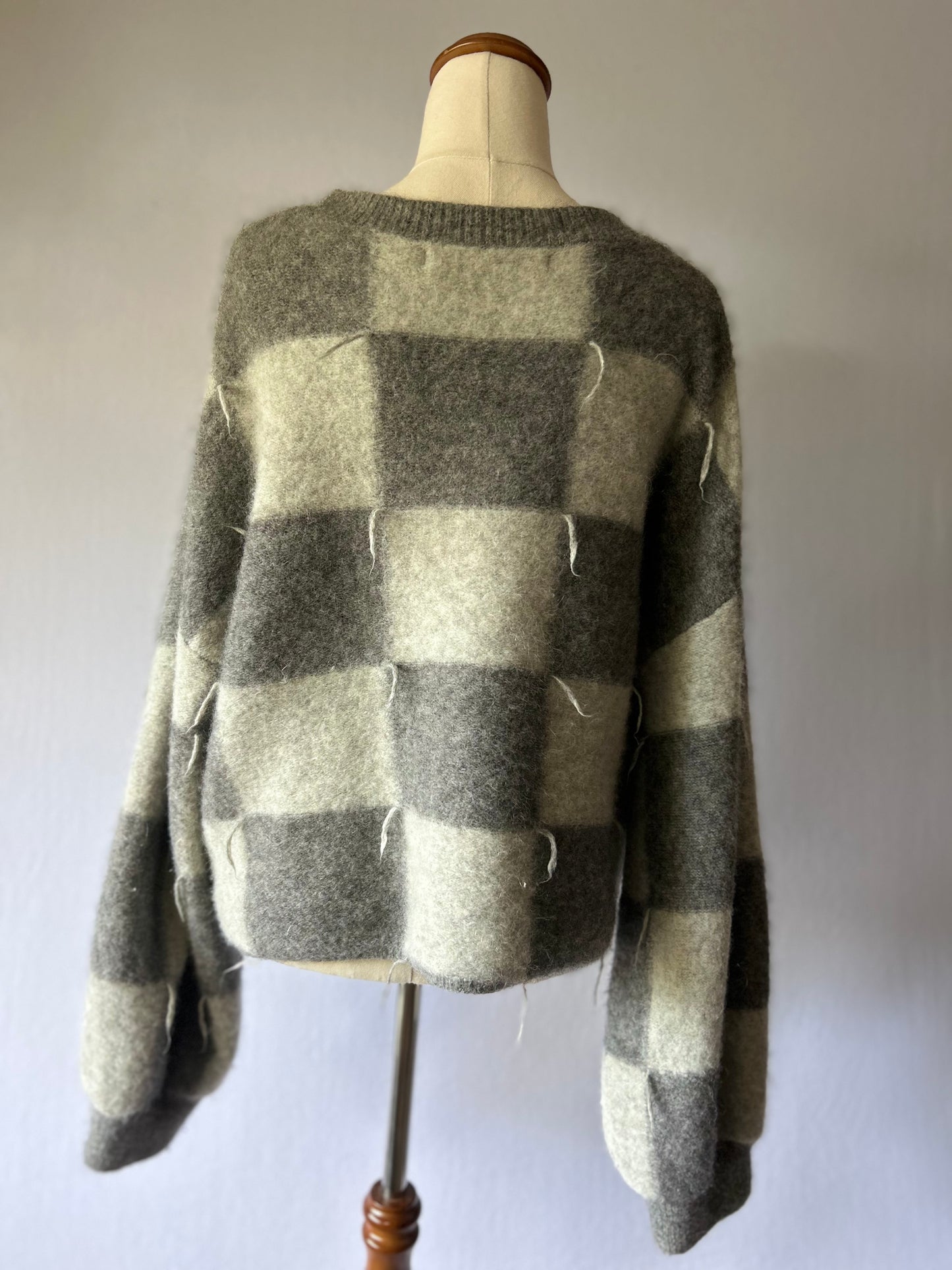 Stolen Girlfriends Club Grey Checkered Knit – Size Small