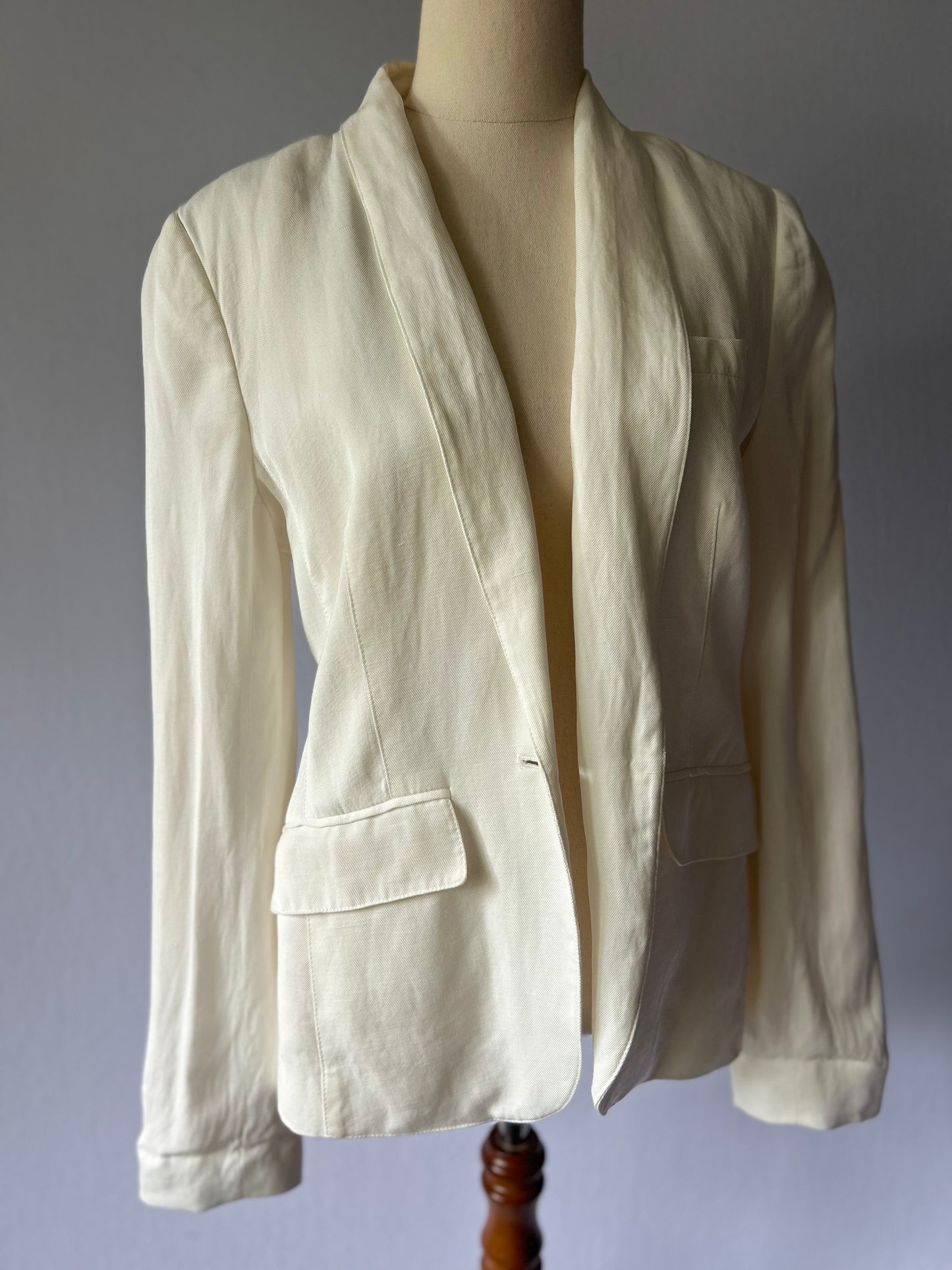 Hugo Boss Structured Cotton-Blend Tailored Blazer – Size UK 10