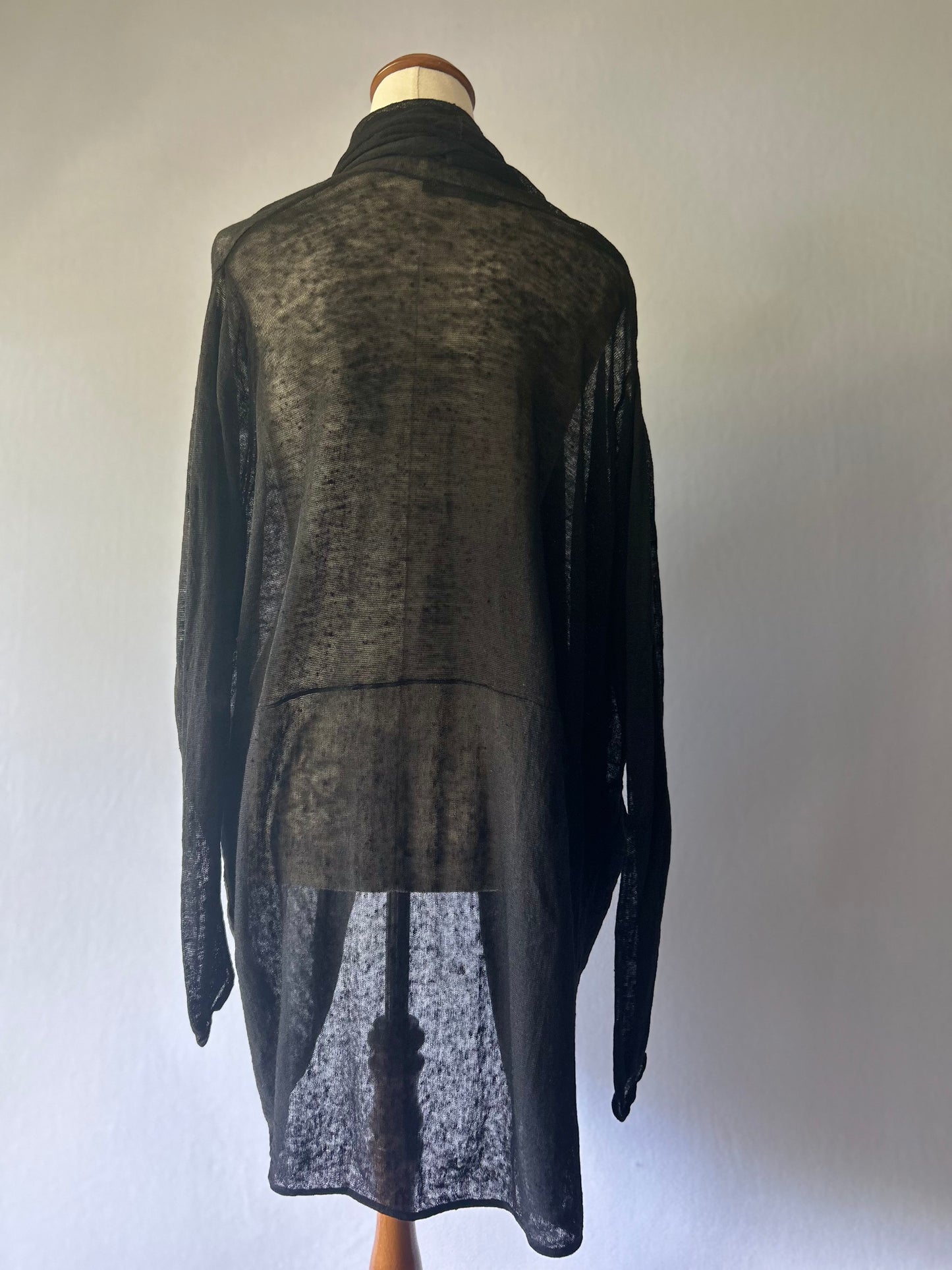 COS Black Long Cardigan – Size Small – Linen Blend