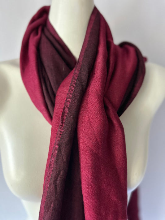 Rich Bordeaux Lightweight Viscose Scarf - One Size