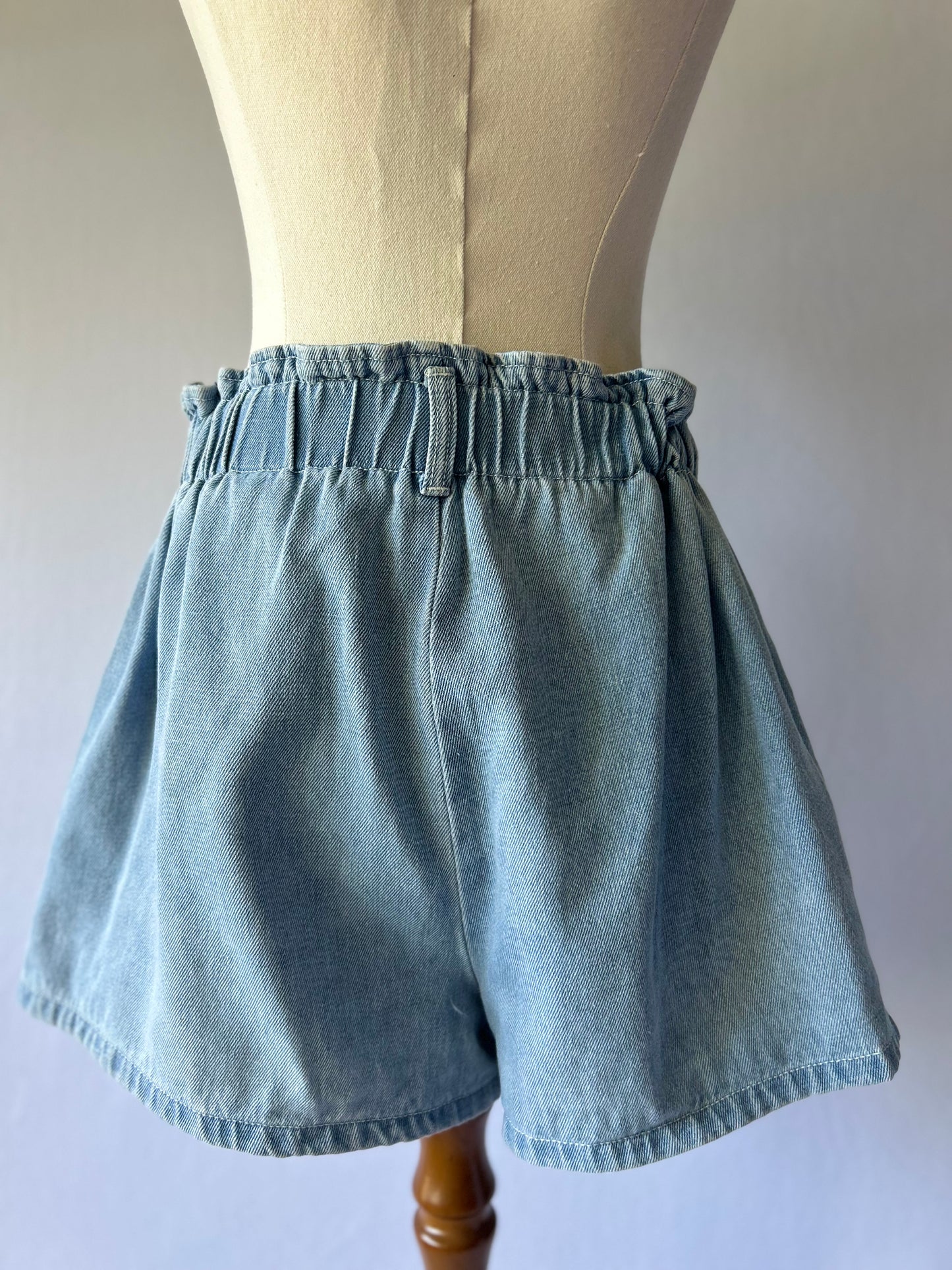 High-Waisted Denim Shorts – Size 12