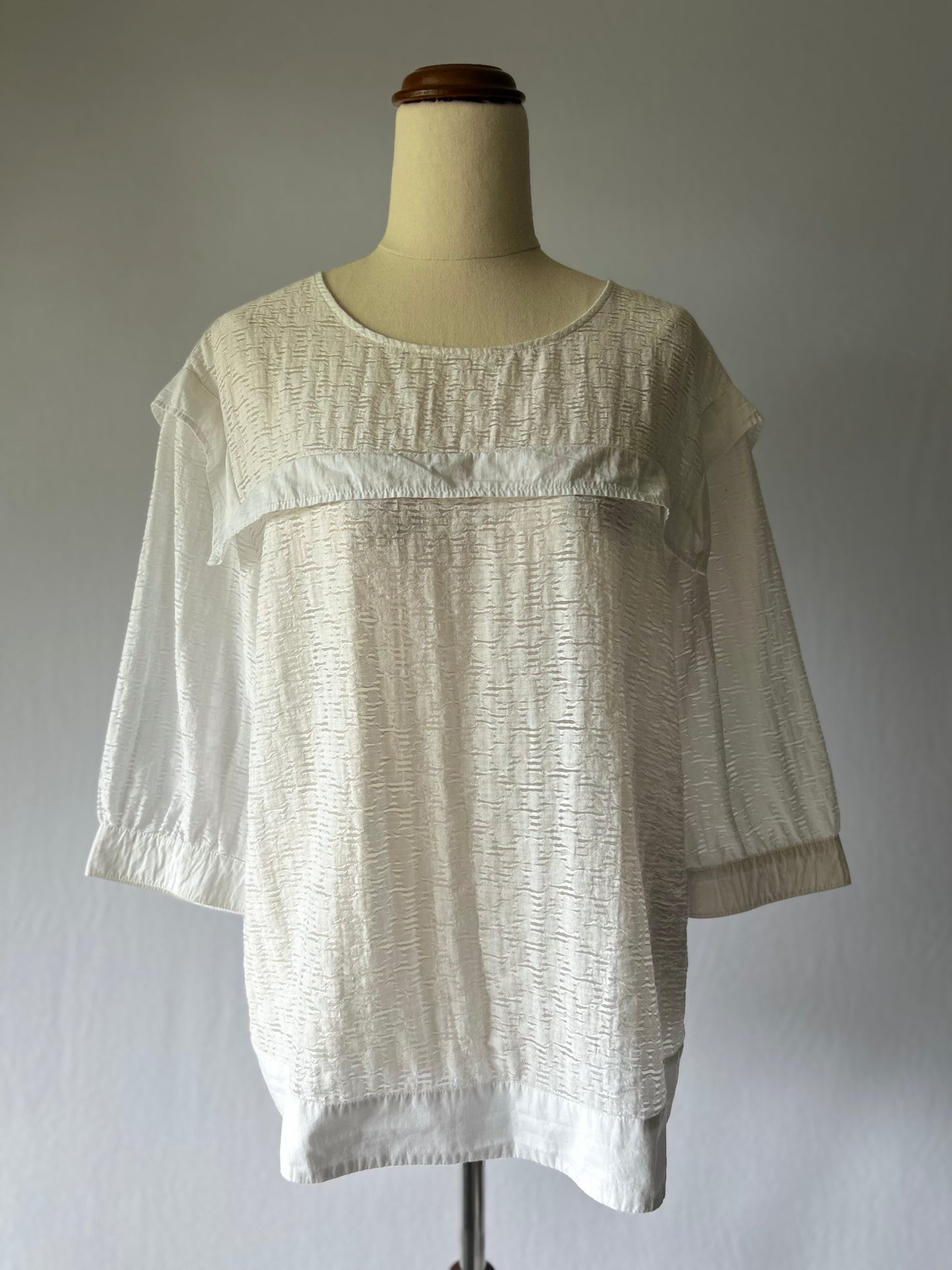 White Textured Blouse – Size 10