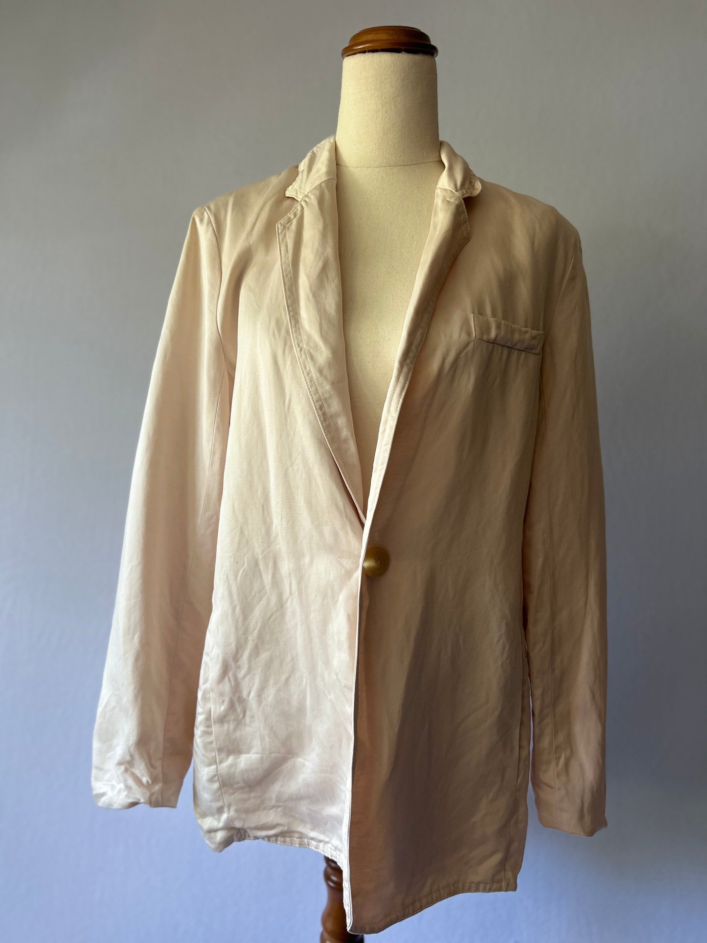 Vintage 90s Linen-Cotton Blend Shimmer Blazer (Size 38)