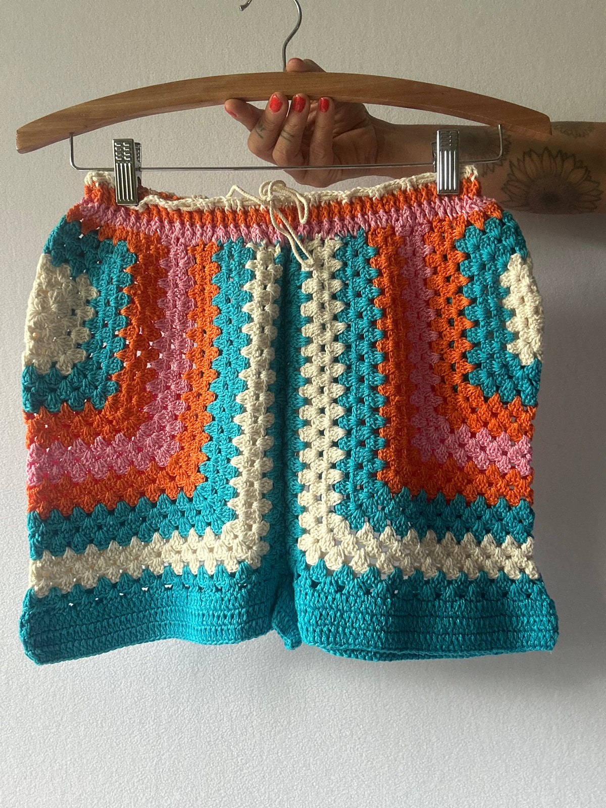 Handmade Cotton Crochet Cardigan & Shorts Set | Made by Mum