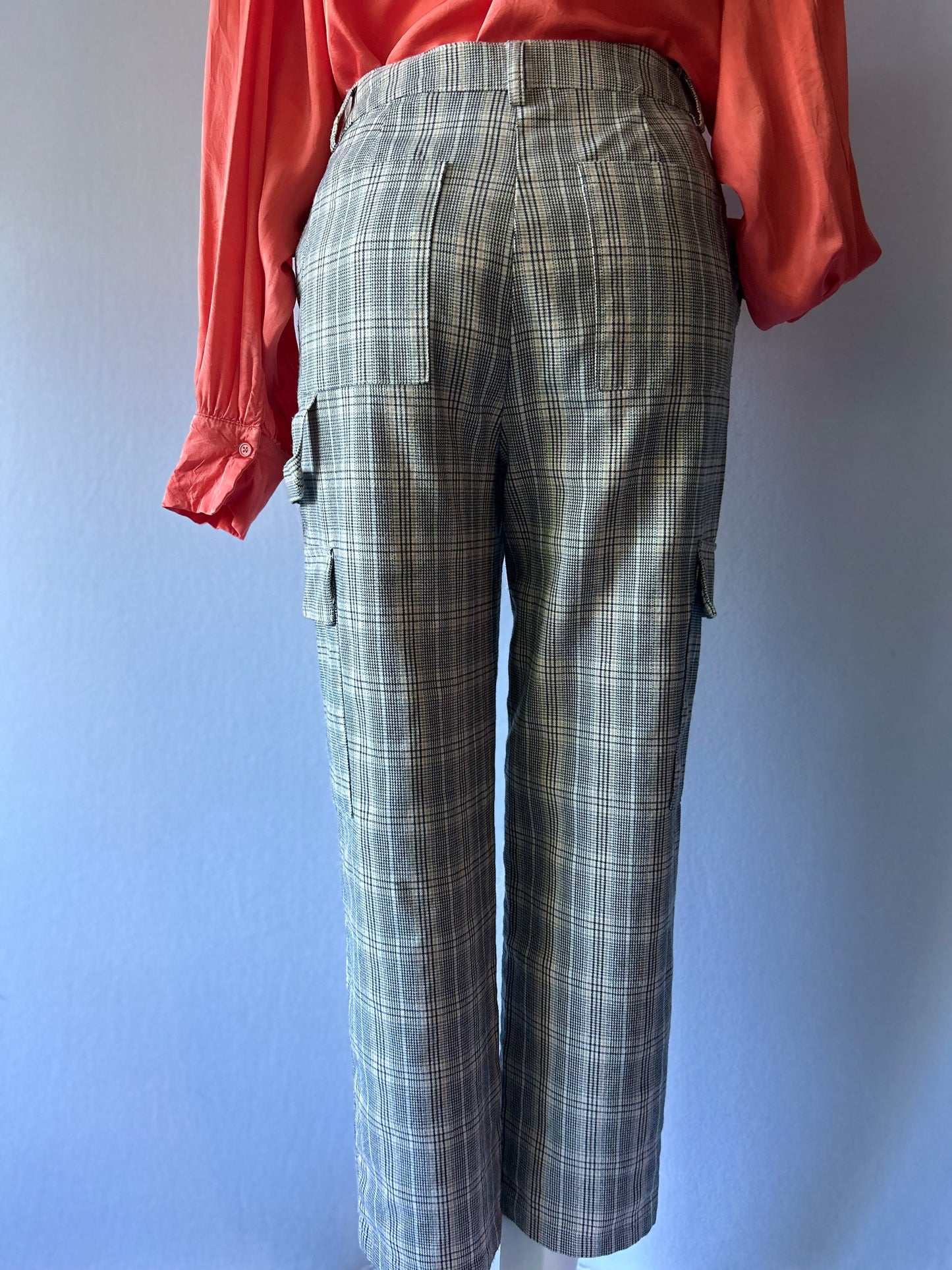 Glassons Plaid Cargo Tapered Pants - Size 10