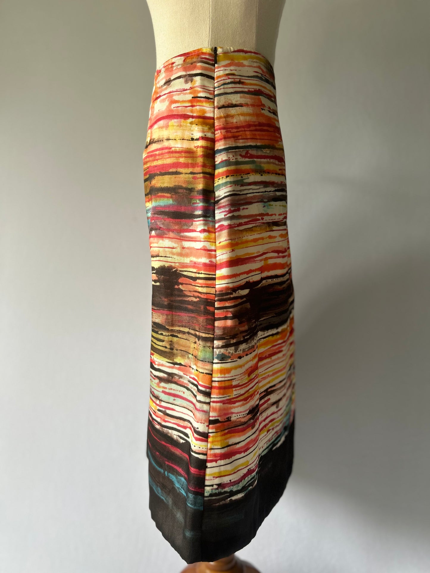 JANE DANIEL’S Abstract Sunset Print Pencil Skirt - Made in NZ
