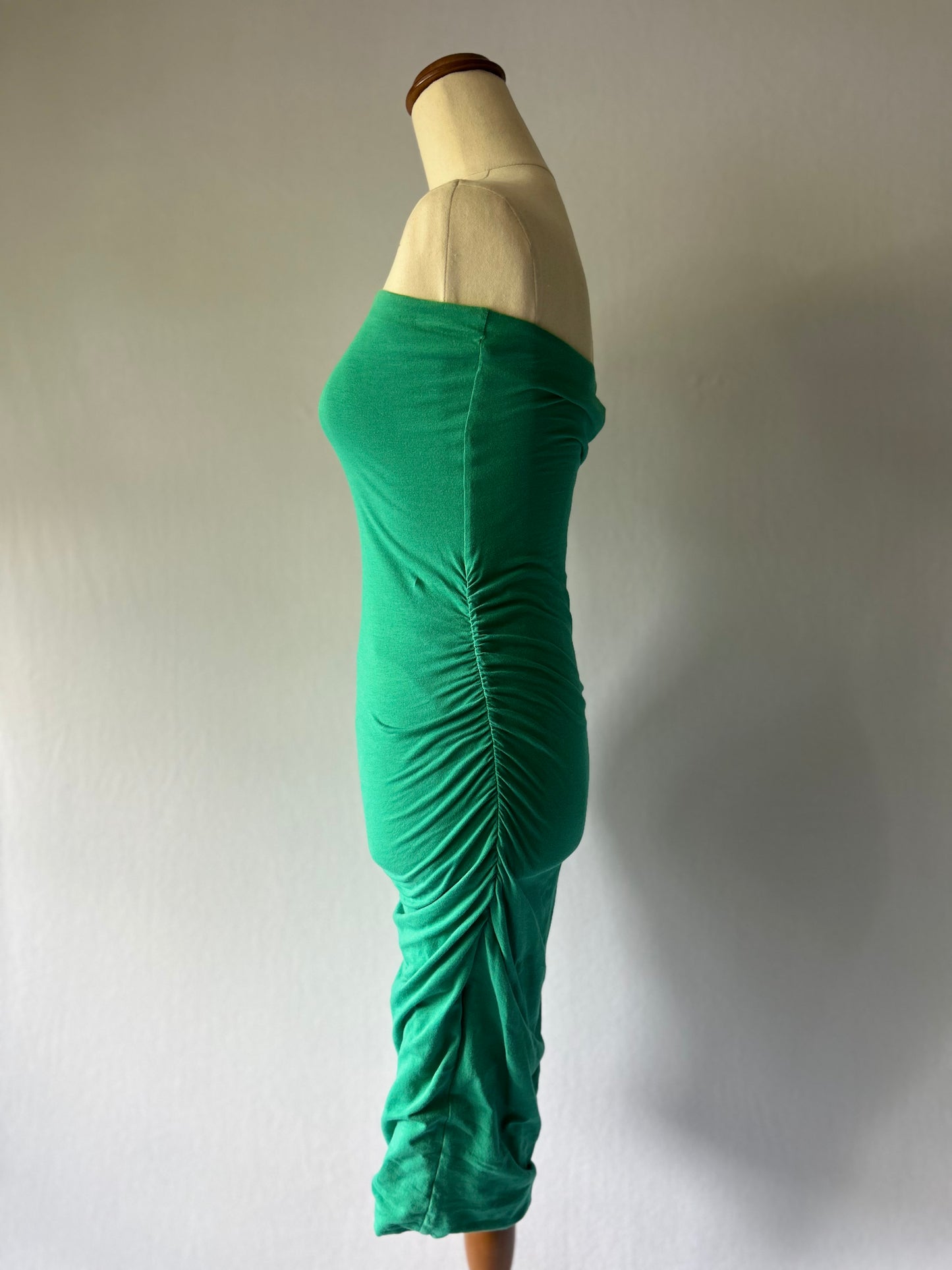 Kookai Size 1 Emerald Green Bodycon Dress - Organic Cotton Blend