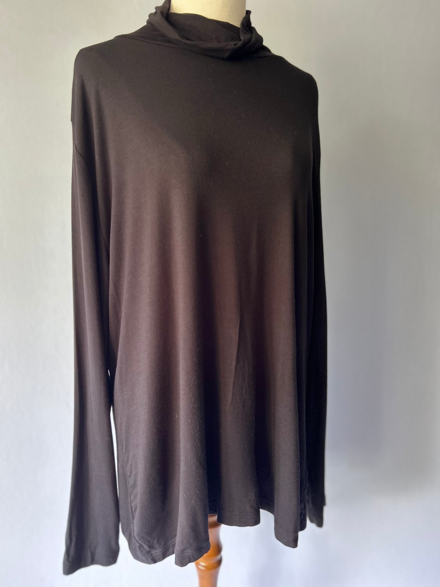 Classic Black Drape Turtleneck – Size 2XL