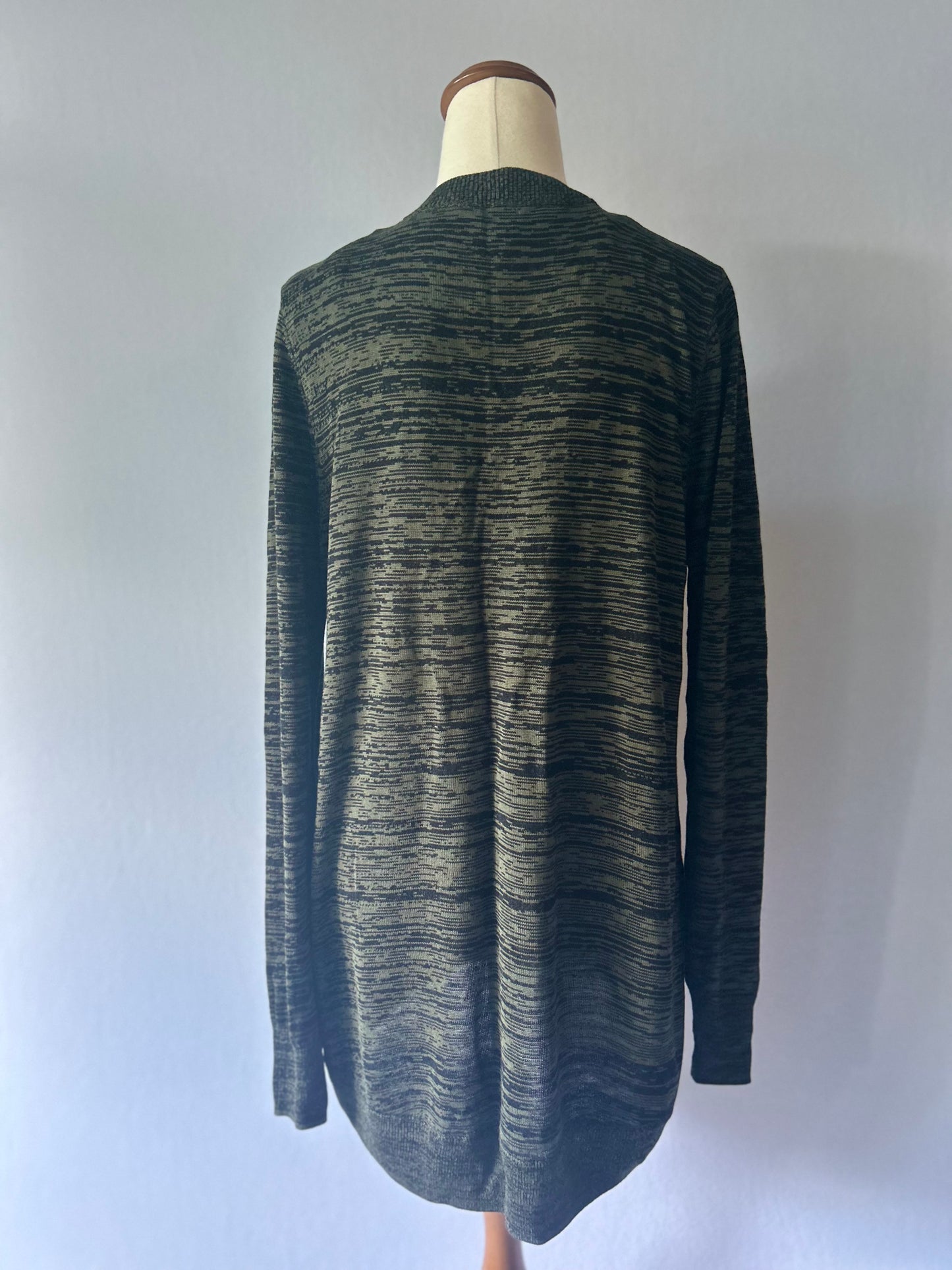 Max Olive Green Melange Twist Viscose Cardigan - Size L