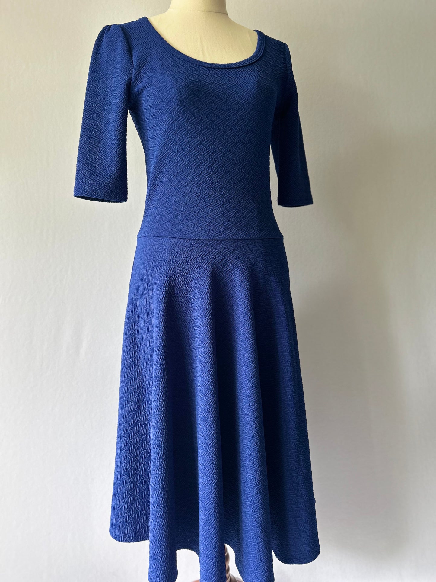 LuLaRoe Royal Blue Textured Fit & Flare Dress - Size XS