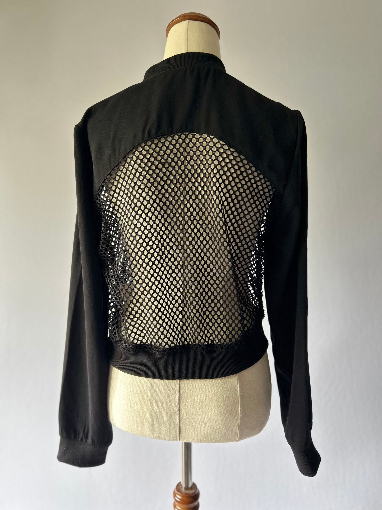 Black Mesh Bomber Jacket – Size 8