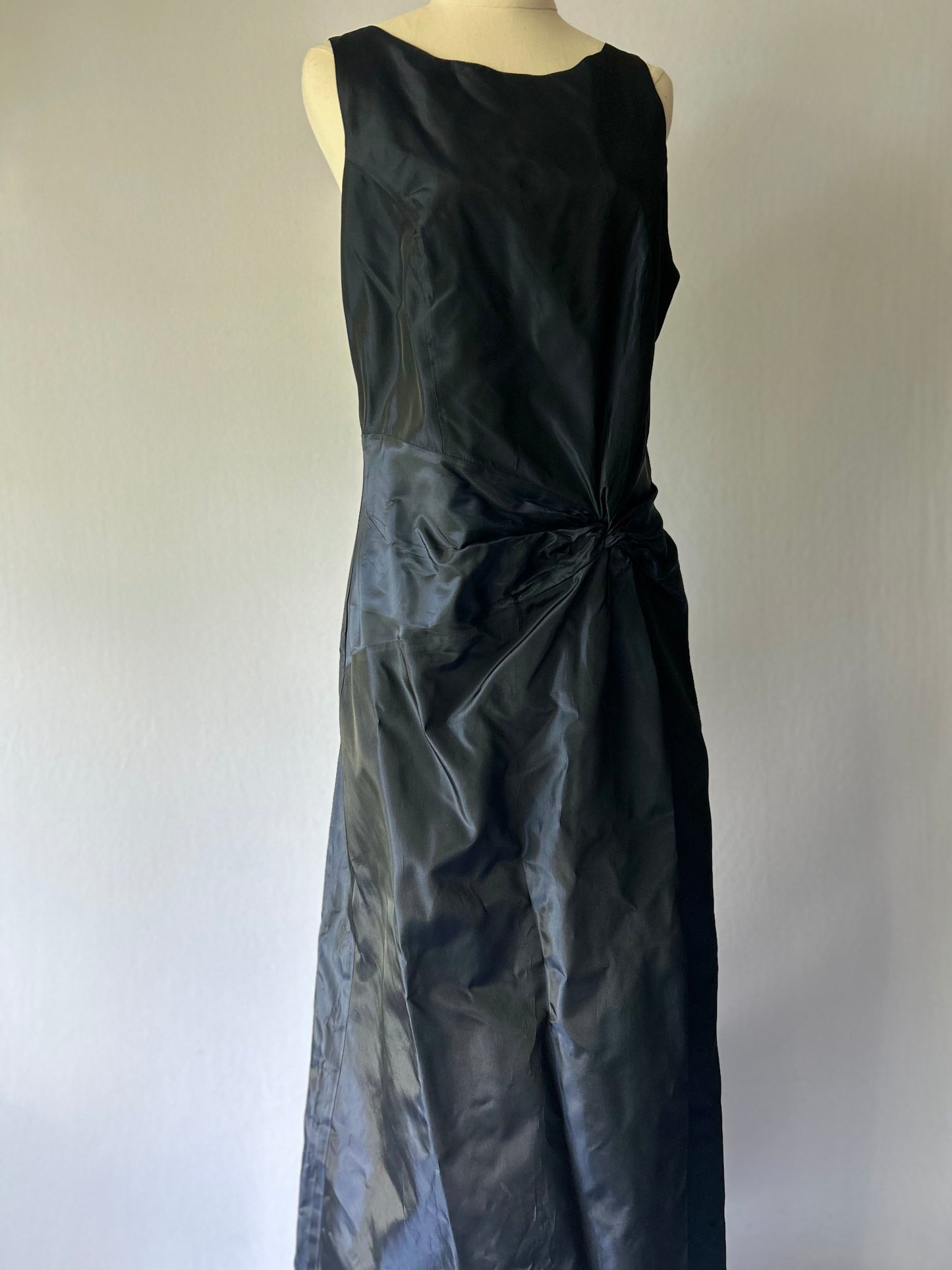Annamaree Chambers Navy Knot-Detail Maxi Dress – Size 14