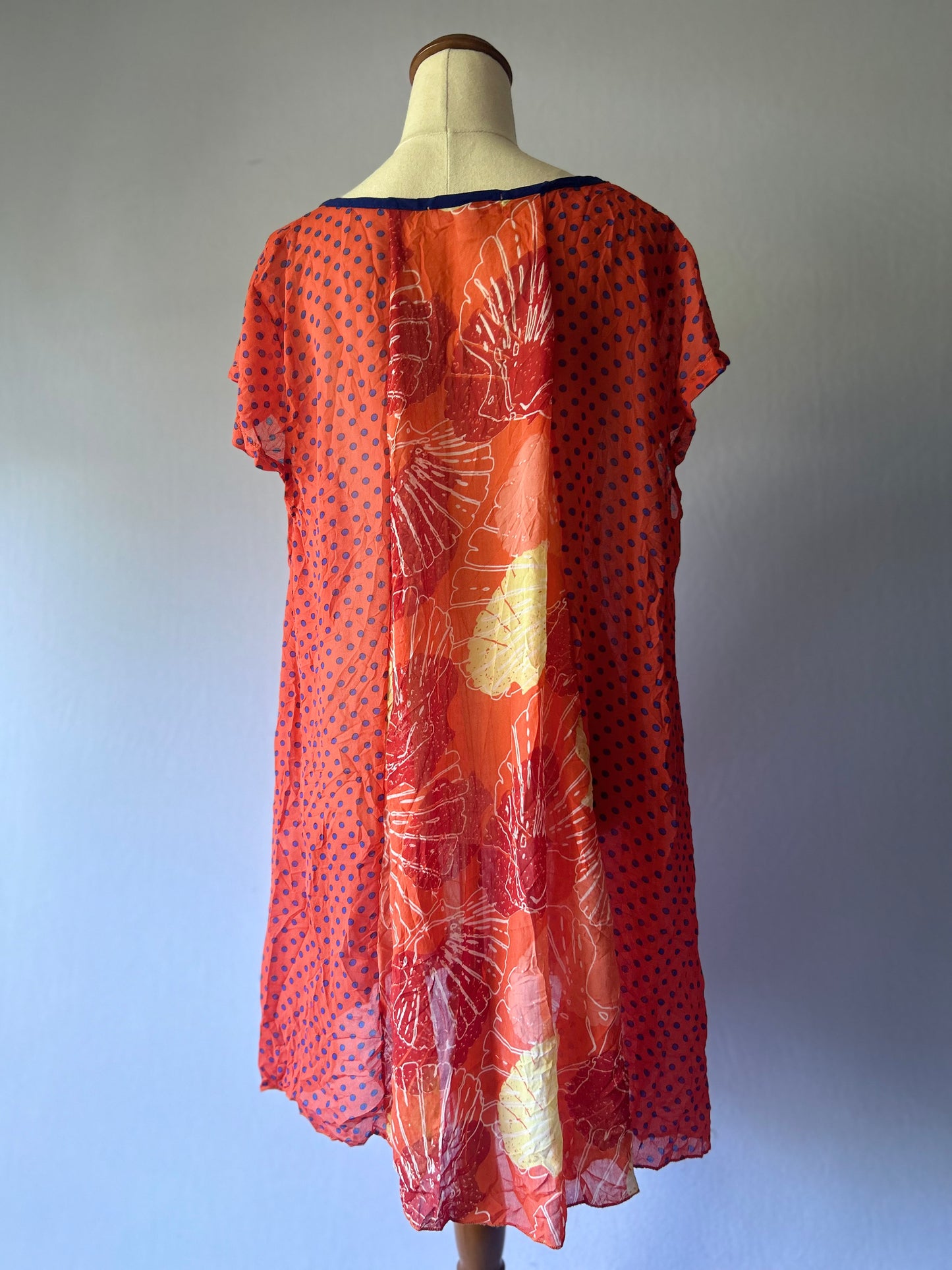 Flowy Red Printed Dress – Size 12