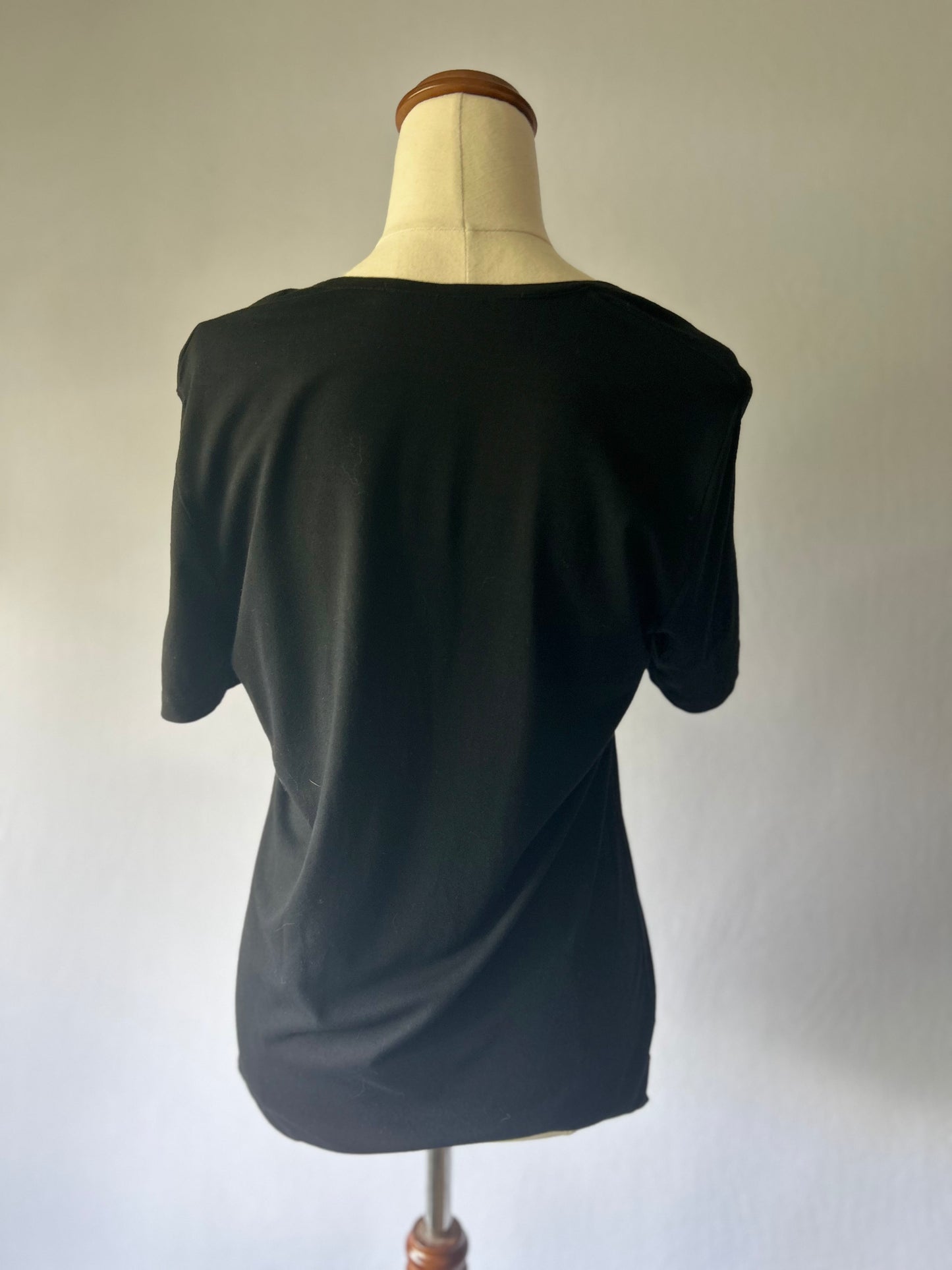 TOAT Black Top – Size 10, Made in New Zealand, Viscose Blend