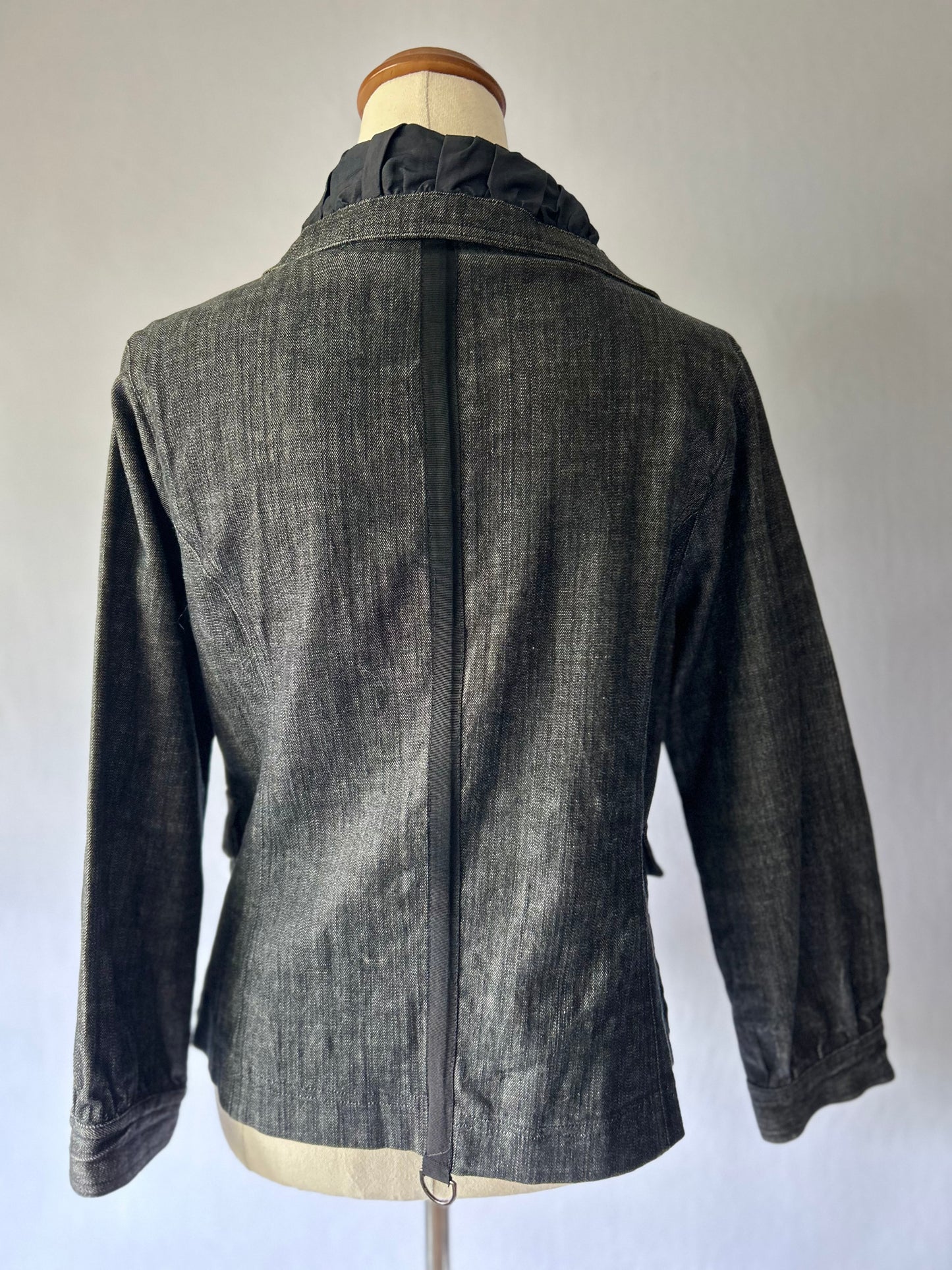 Dark Grey Button-Up Jacket – Size 10