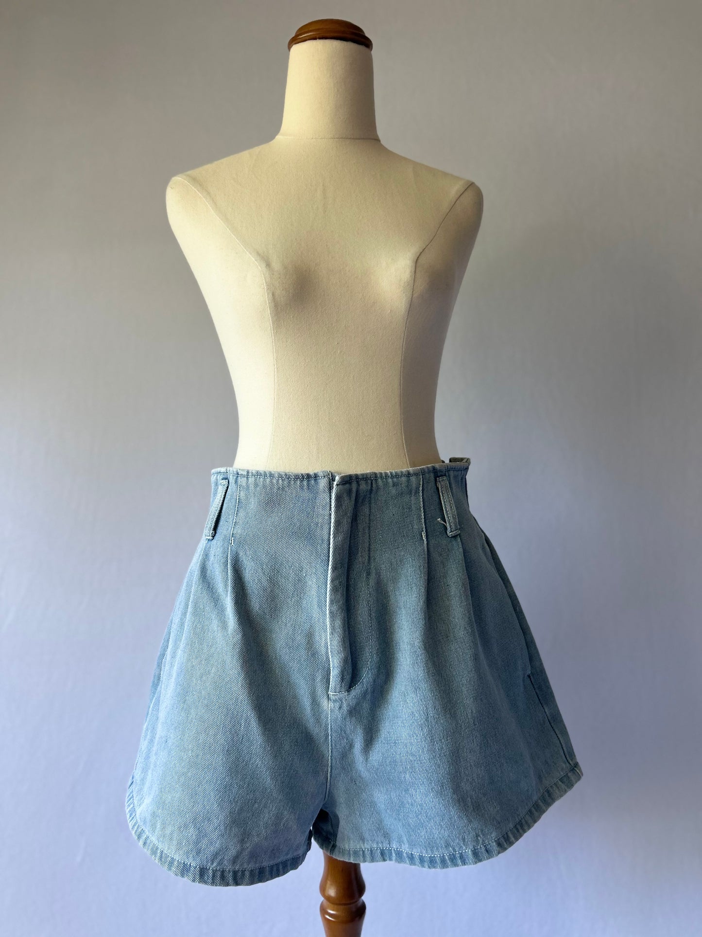 High-Waisted Denim Shorts – Size 12
