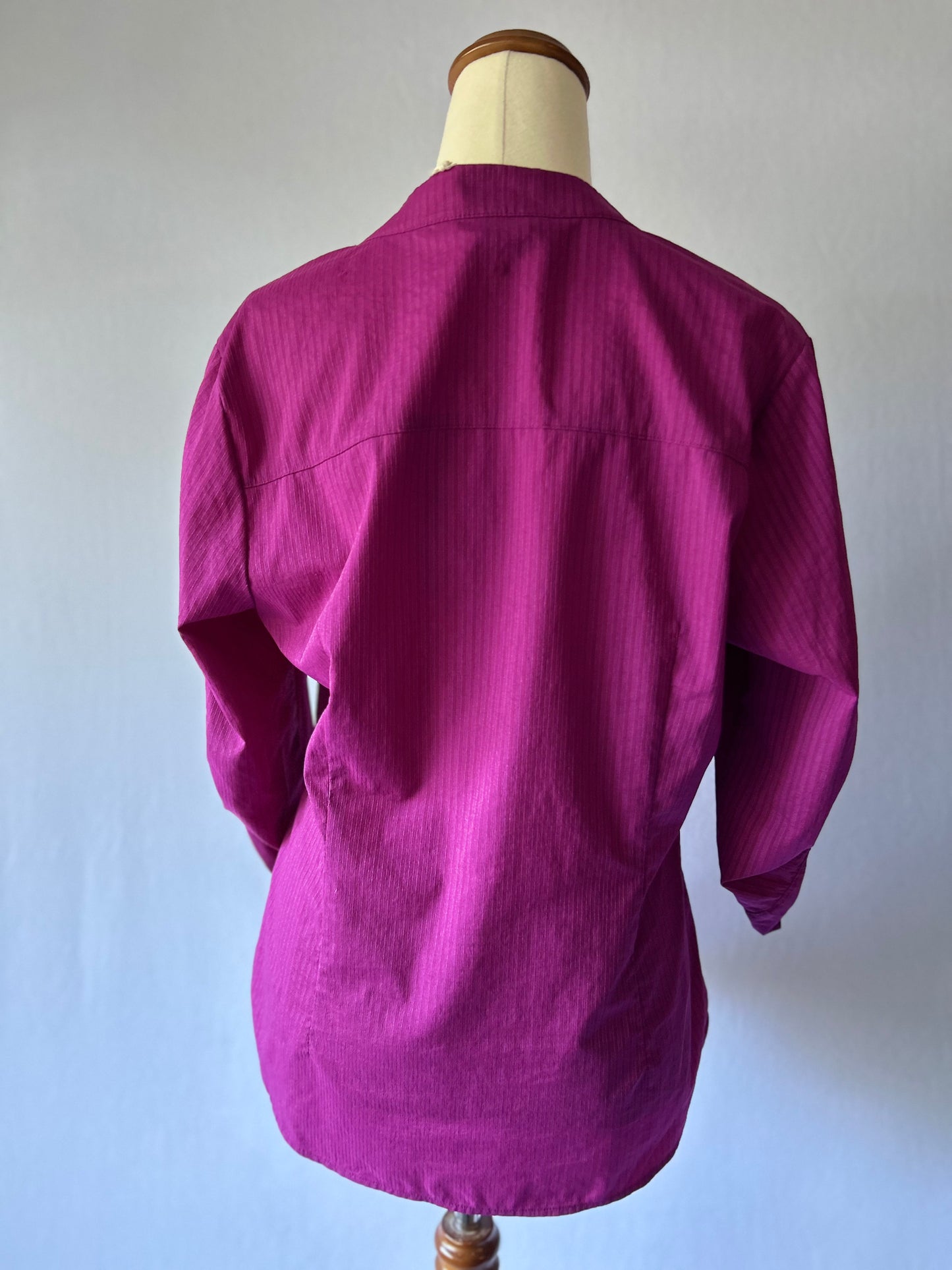 Ultra Violet Ruffle Blouse – Size 10 (Nylon Blend)