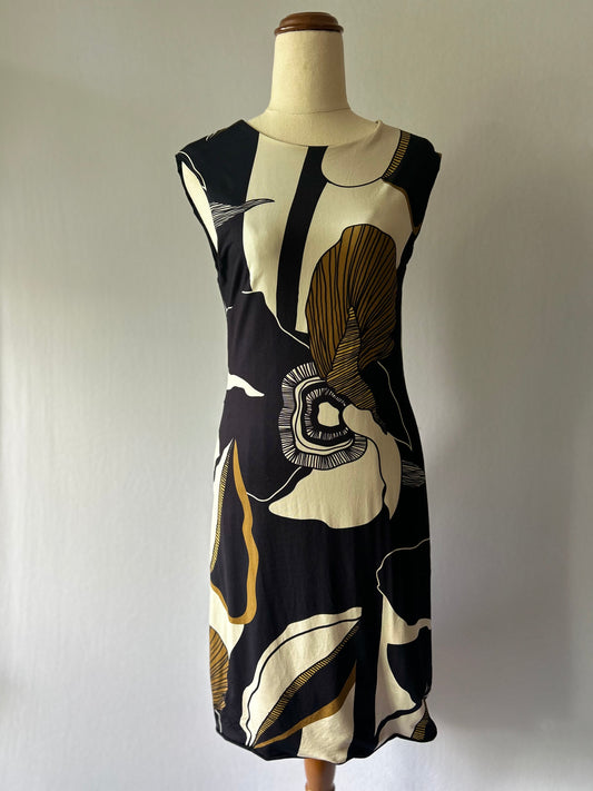 Osklen Brazilian Designer Abstract Botanical Sleeveless Midi Dress - Size S