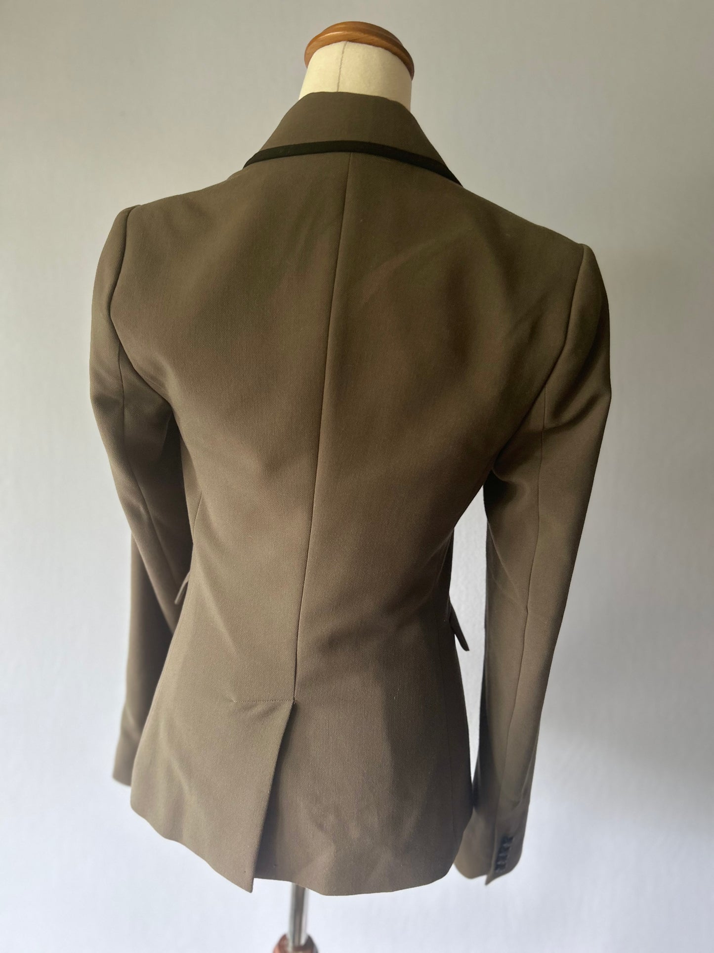 Green Double-Breasted Blazer – Size 6 – Tailored Fit – Polyester Viscose Blend