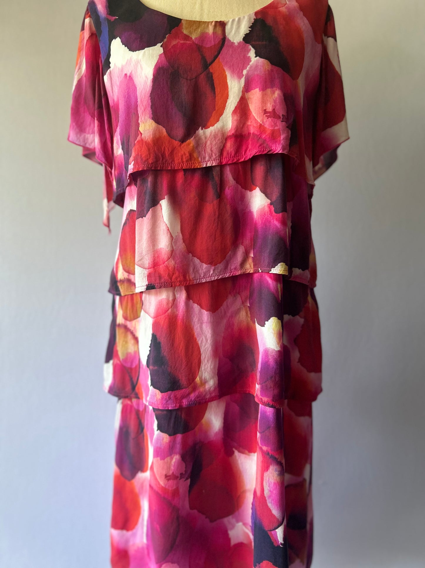Frederick Layered Floral Dress – Size 10 – Made in New Zealand
