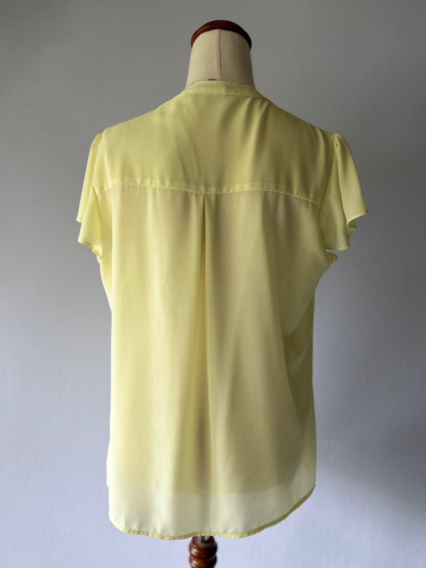 OLIVER BLACK Pleated Front Blouse - Lemon Yellow