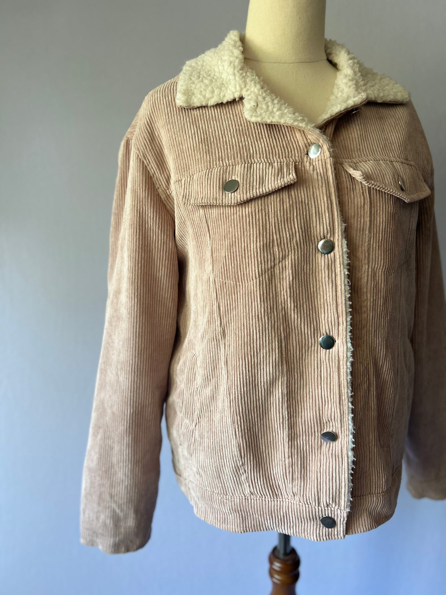 Old Pink Corduroy Quilted  Jacket - Size S