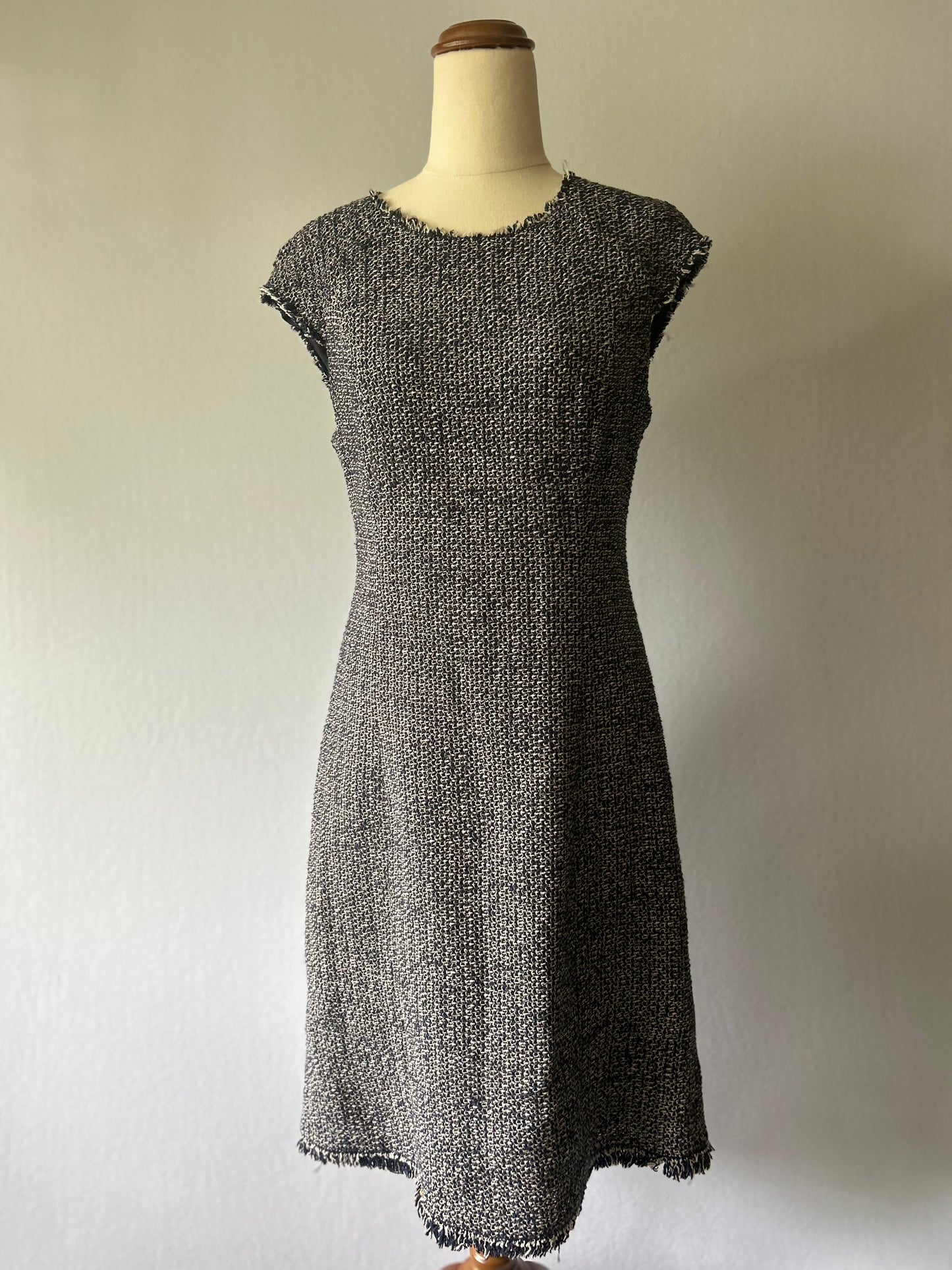 Rebecca Taylor Fringed Tweed Shift Dress – Size 6