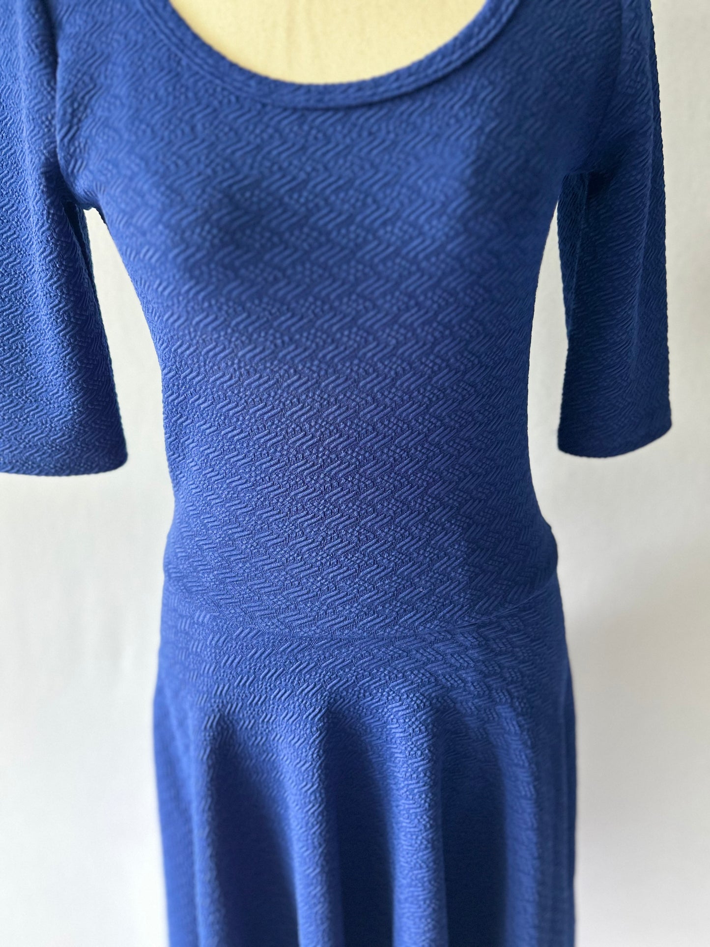 LuLaRoe Royal Blue Textured Fit & Flare Dress - Size XS