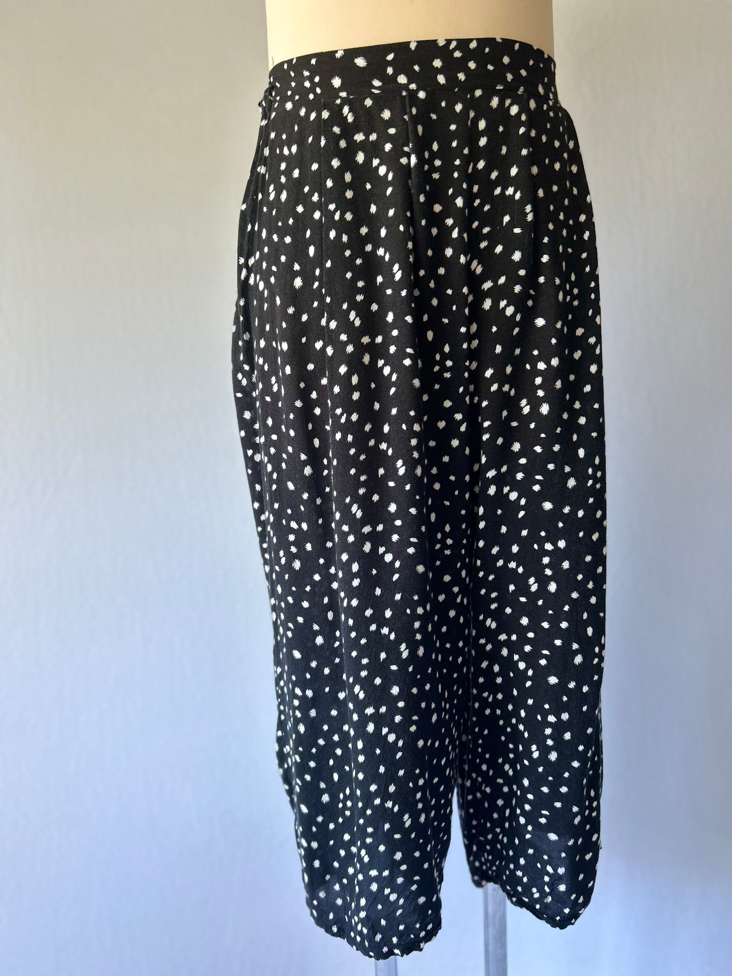 Viscose Speckled Wide-Leg Pants (Size Small)