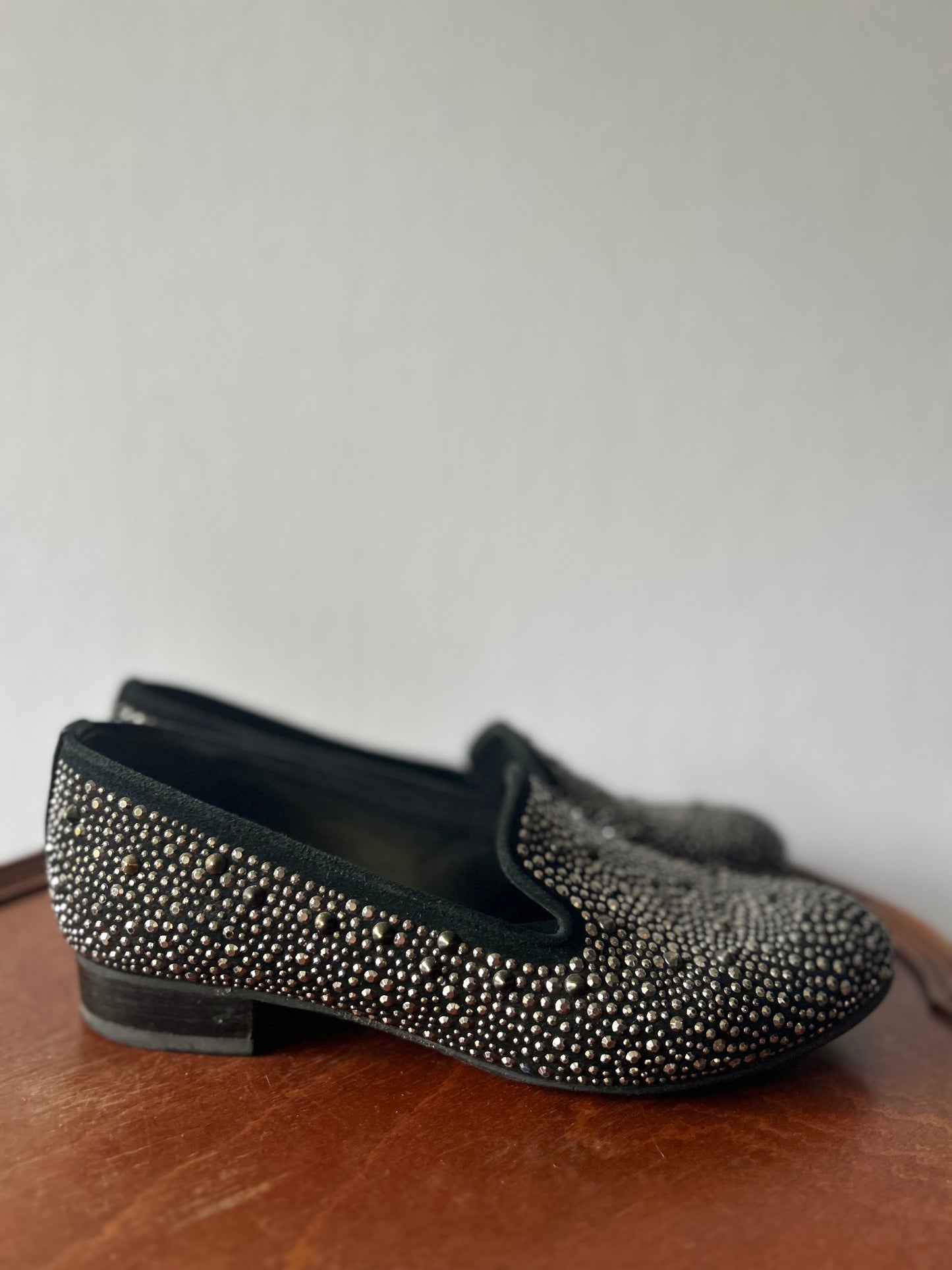 Spanish-Made All-Over Studded Moccasins – Size 36.5