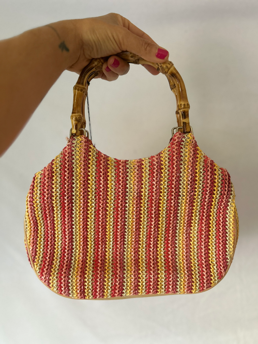 Cellini Woven Bamboo-Handle Bag – New With Tags