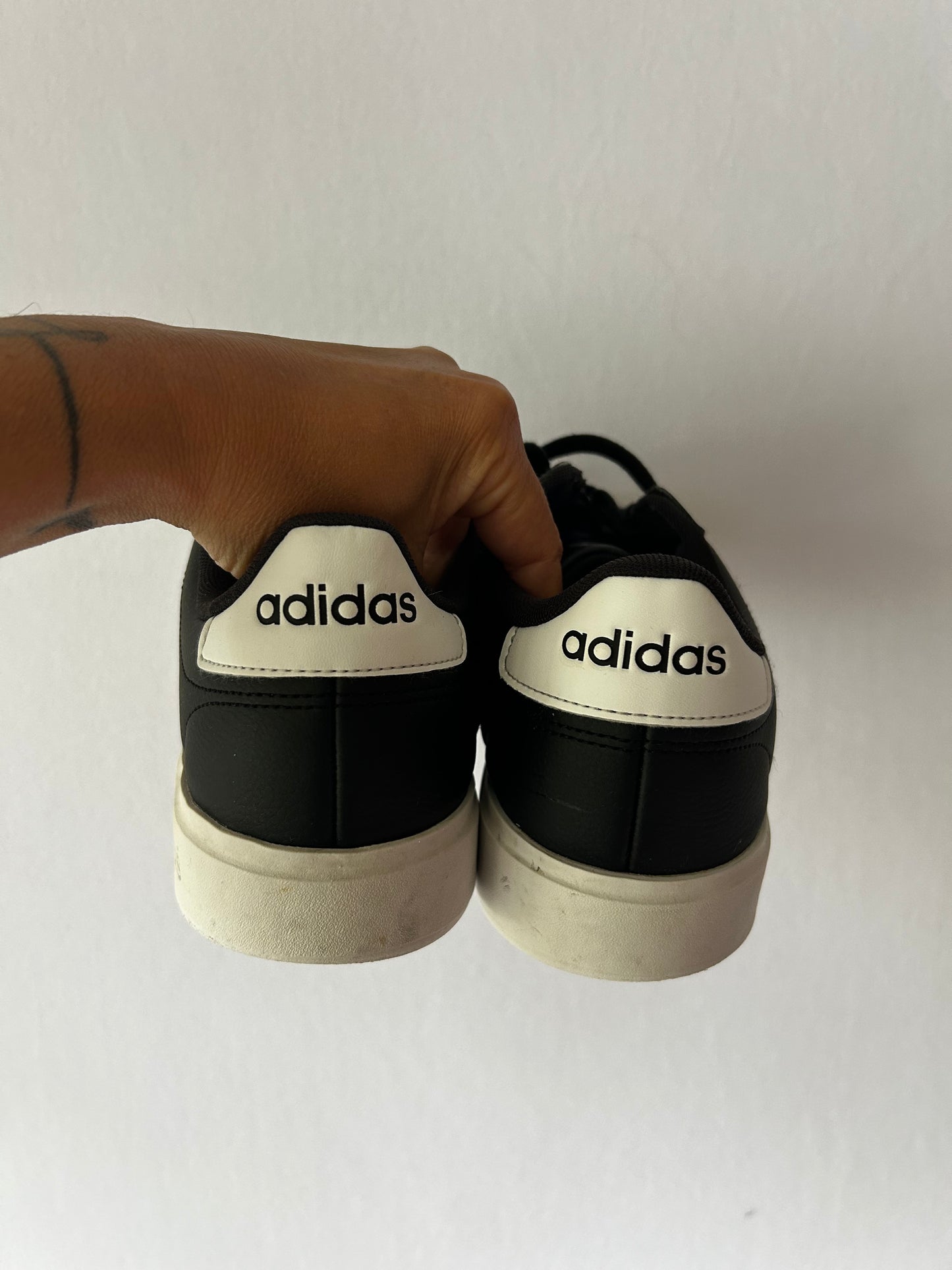 Adidas Leather Grand Court Sneakers - Black & White , size US 9 / UK 8.5 / FR 42