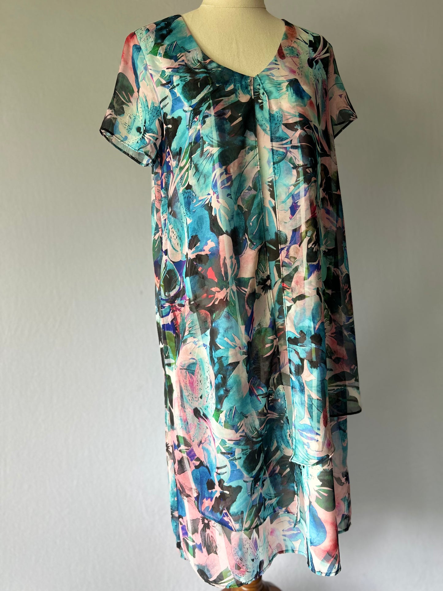 PHILOSOPHY Abstract Floral Chiffon Dress - Size 10