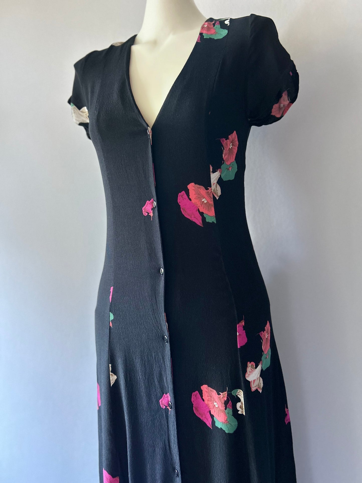 Rolla’s Floral Button-Front Midi Dress - Size XS