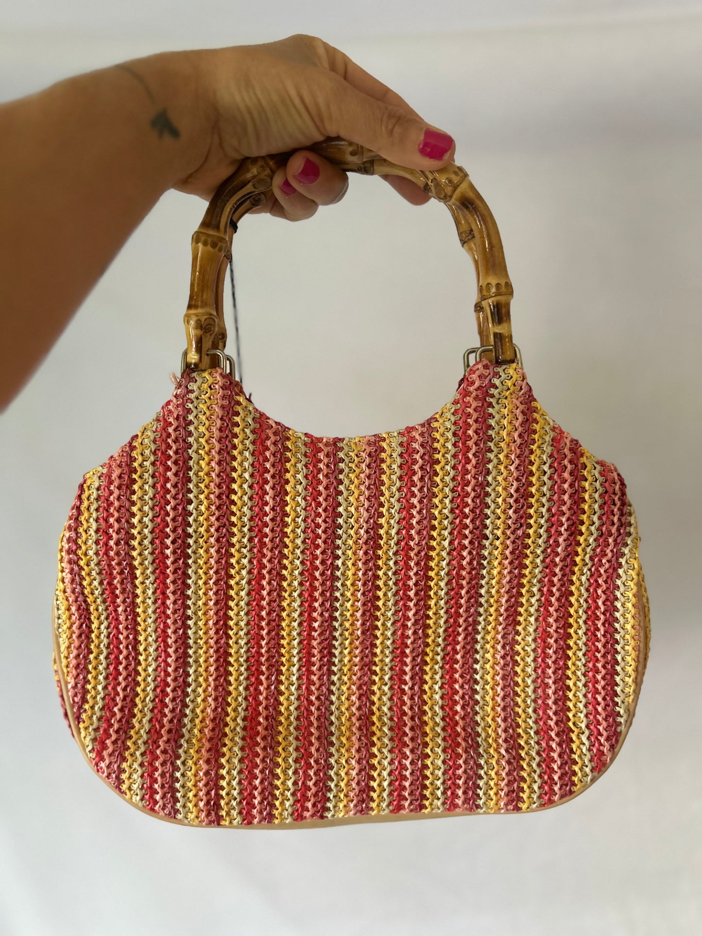 Cellini Woven Bamboo-Handle Bag – New With Tags