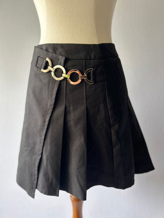 Black Skort with Gold Side Belt – Size small 6/8