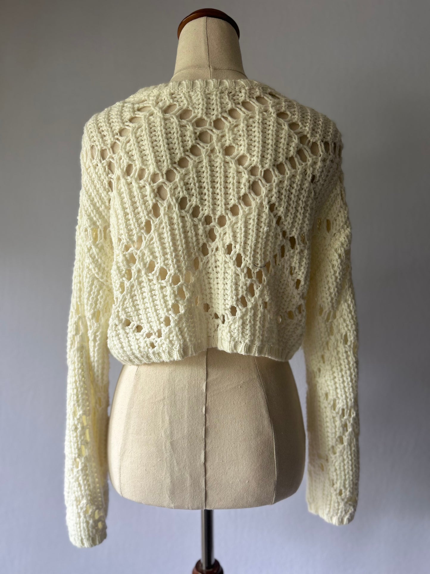 Vanilla Crochet Cropped Top – Size Small