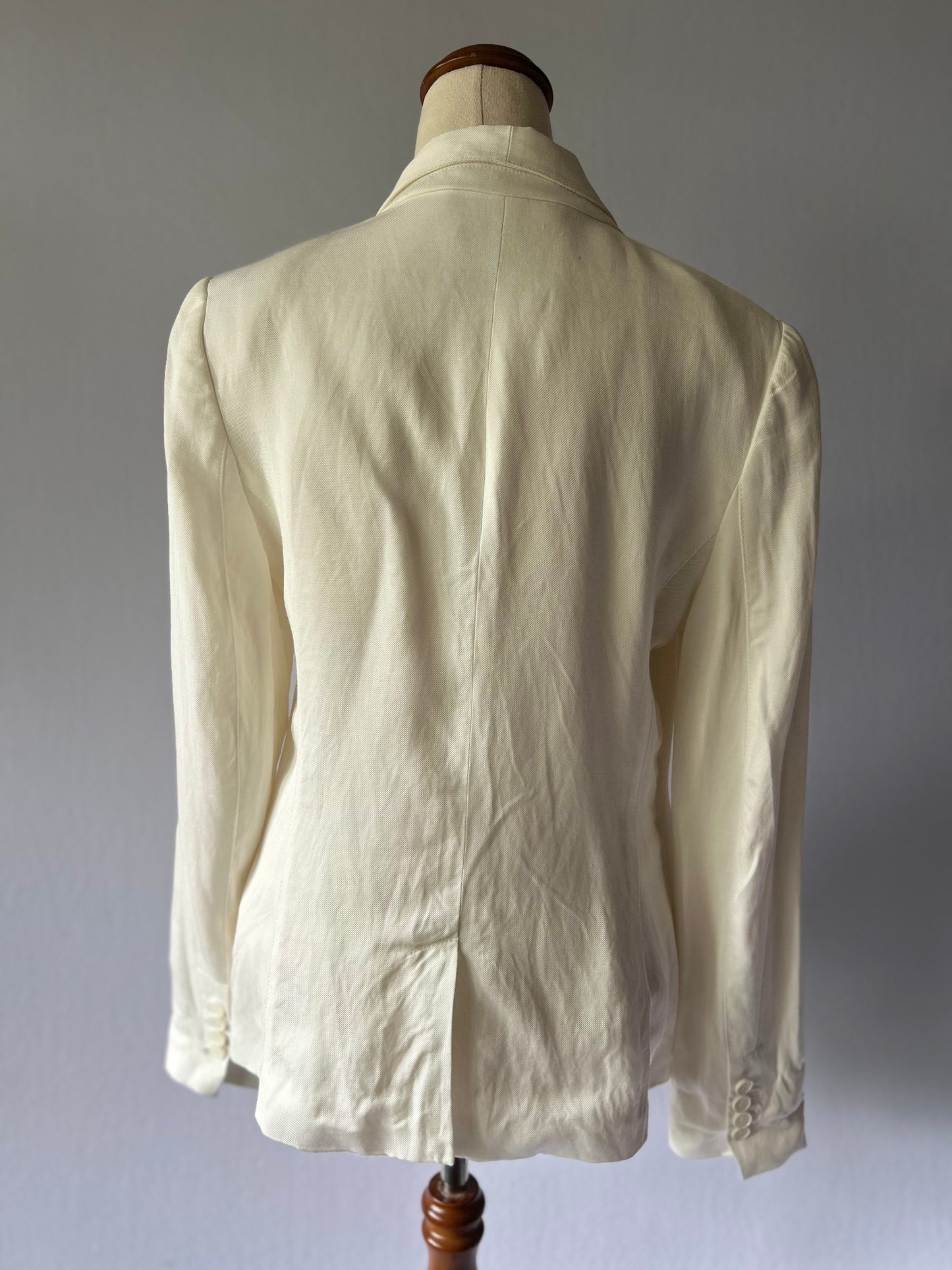 Hugo Boss Structured Cotton-Blend Tailored Blazer – Size UK 10