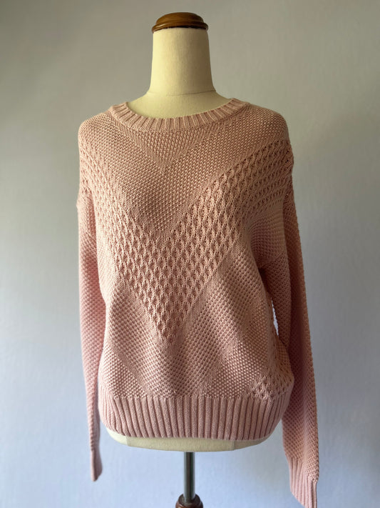 Chevron Knit Cotton Blend Sweater (Size XS)