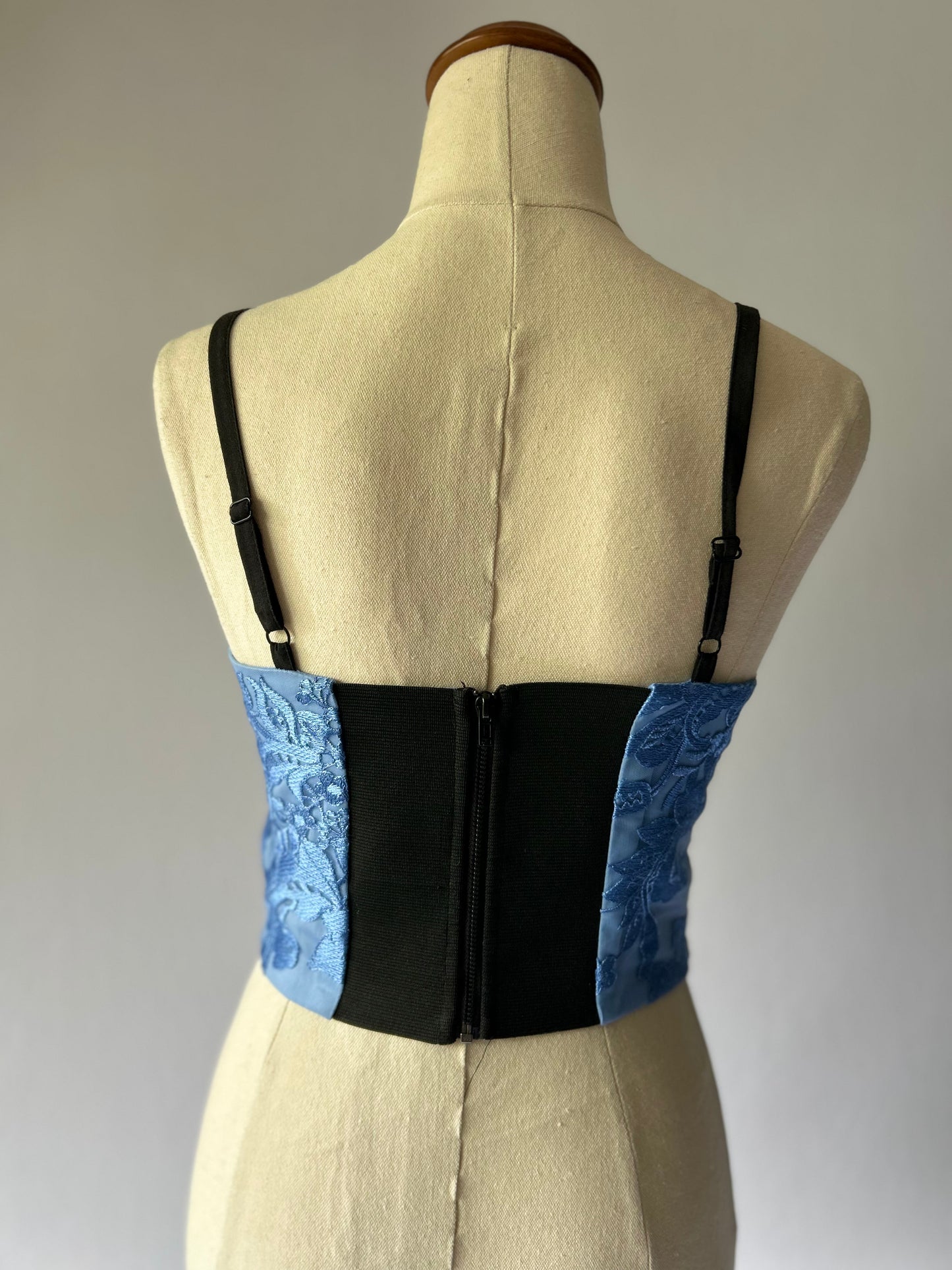 Lace Embroidered Blue Top Size 6