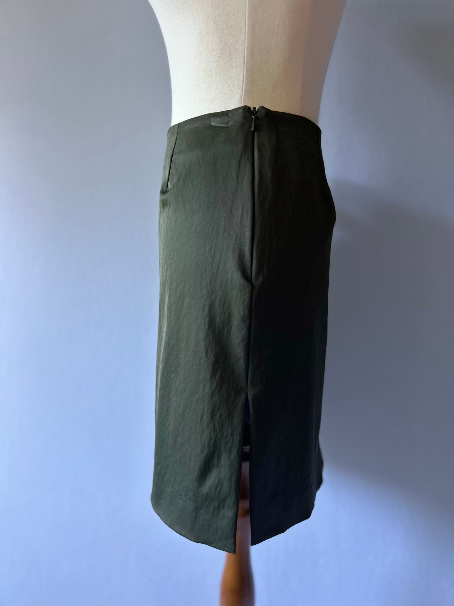 Olive  Mini Skirt - Size 8 | Stretch Bodycon Fit