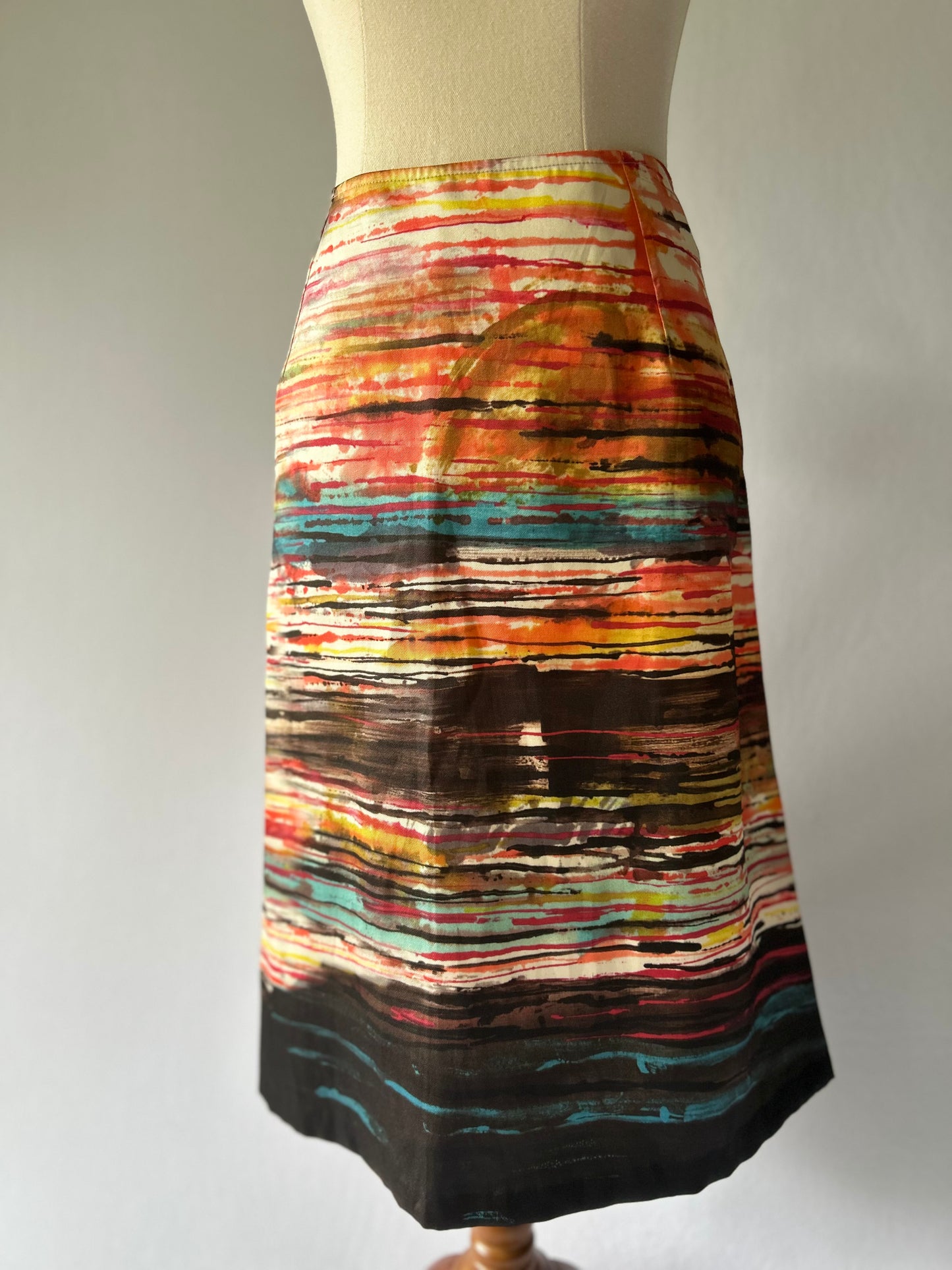 JANE DANIEL’S Abstract Sunset Print Pencil Skirt - Made in NZ
