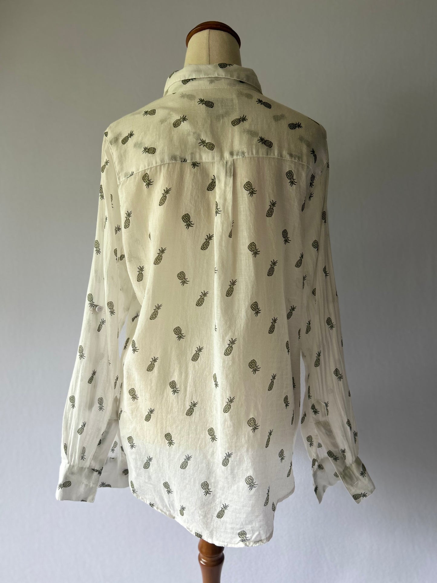 Cotton On Pineapple Print Shirt - 100% Cotton - Size Small