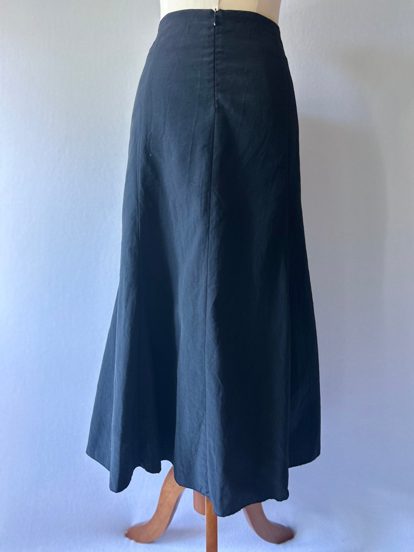 Lisa Law Mixed Media Patchwork Maxi Skirt - Size 14 | Belted A-Line Design