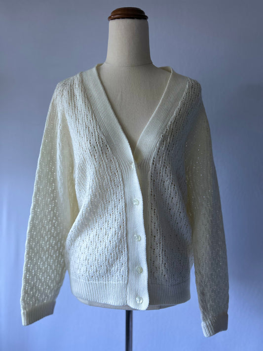 White Knit Cardigan – Size L