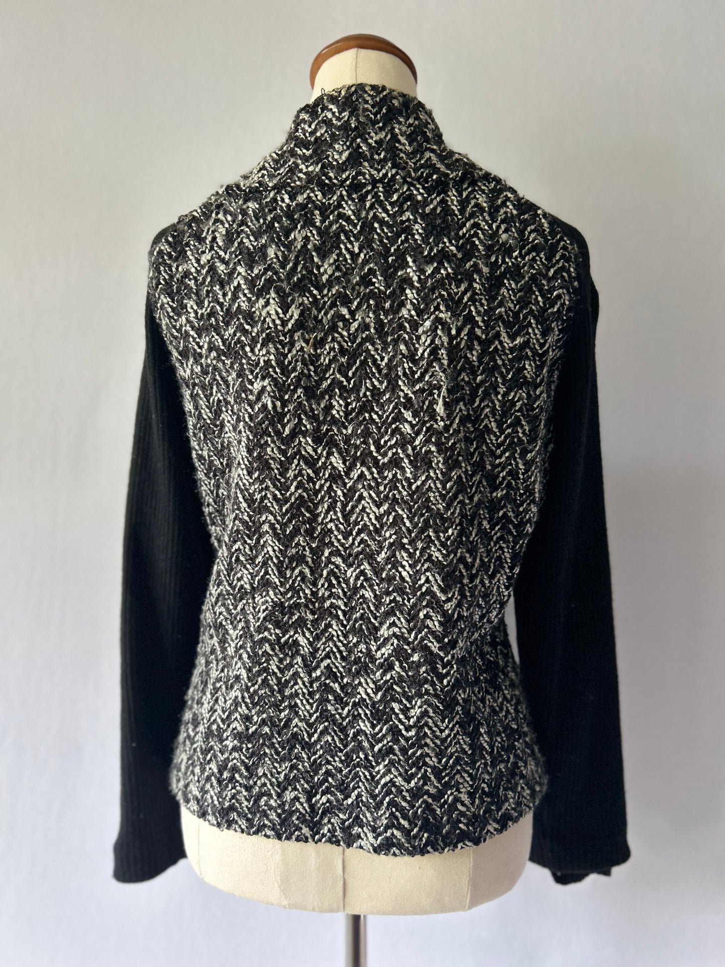 Chevron Knit Zip-Up Cardigan - Size 12