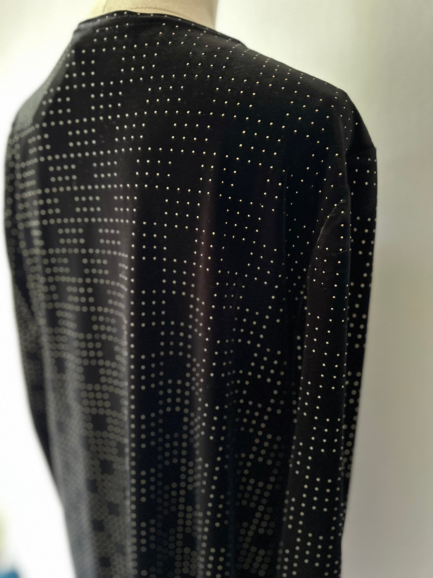 Sparkling Gold-Dot Plush Longline Cardigan – Size 12