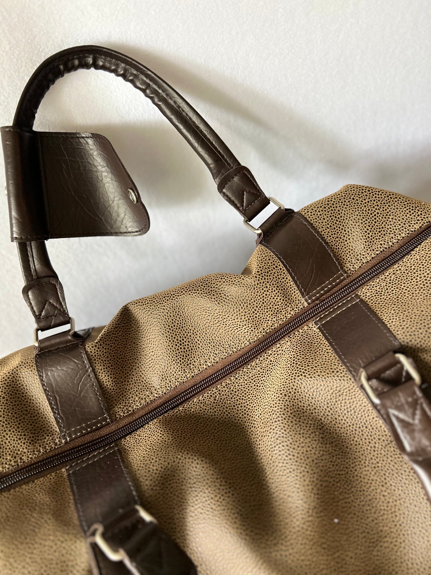 Tan Pebble-Grain Leather Weekender Bag