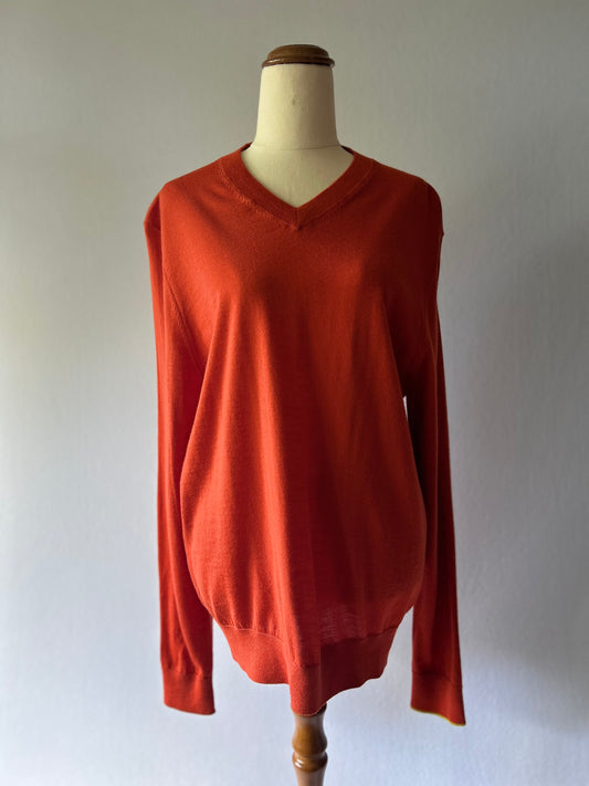 Paul Smith 100% Laine Pure Wool V-Neck Jumper - Size S